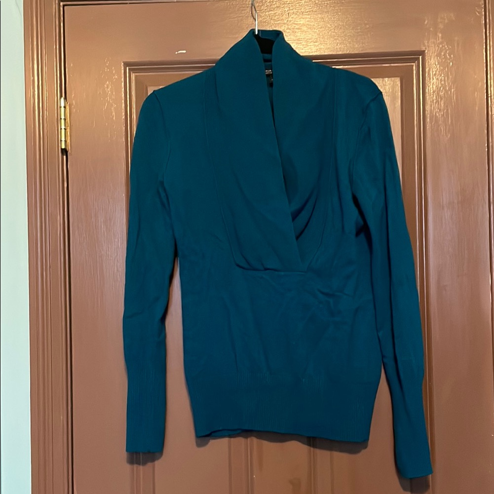 Banana Republic Shawl Collar Teal Women's Sweater M